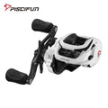 Piscifun carbono xcs carretel de arremesso 8kg arrastar 156g carretel de pesca de arremesso 8.1:1 relação de engrenagem sistema de freio duplo carretel de fundição de quadro