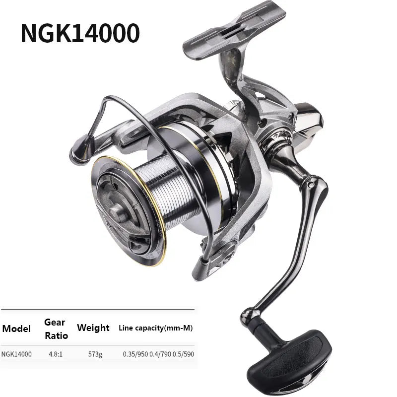 Linnhue grande molinete de pesca 8000 9000 10000 12000 14000 carretel arrastar 20kg carretel poderoso água salgada pesca em água doce