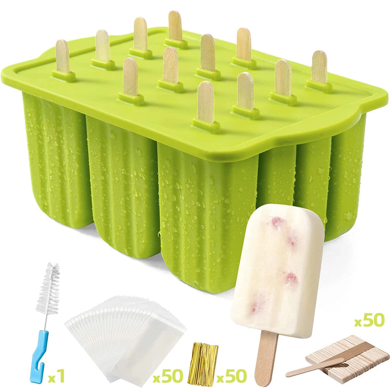 Novo verão vendas quentes ferramentas de sorvete com varas de madeira moldes de picolé de silicone personalizado mini molde de picolé de sorvete de silicone