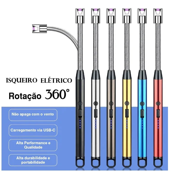 Acendedor Fogão Churrasqueira Isqueiro Eletrônico Recarregável USB - Neverdie Store