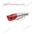 Letoyo topwater popper 8.5-30g flutuante rock pop iscas duras artificiais para baixo poleiro pique isca de pesca