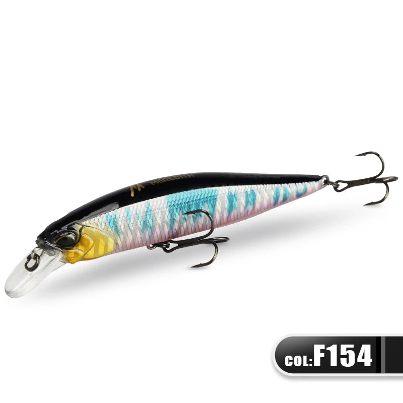 MEREDITH-JERK MINNOW Fishing Lure, isca dura, flutuante Wobbler, Profundidade Profissional Qualidade, 100F, 14g, 24 Cor, 0.8-1.0m