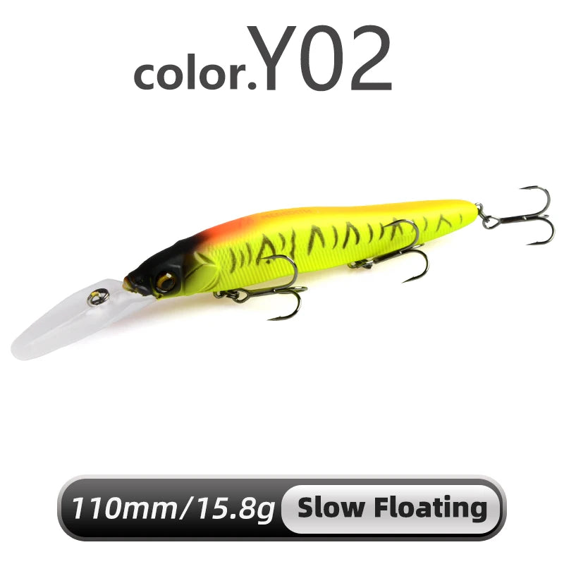 Meredith minnow wobbler iscas de pesca 110mm isca dura artificial profundidade 0-3m isca jerk baixo pique iscas afundando lento ou flutuando