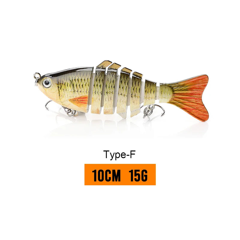 VTAVTA 10/14cm afundando wobblers iscas de pesca articuladas crankbait swimbait 8 segmento duro isca artificial para pesca enfrentar isca