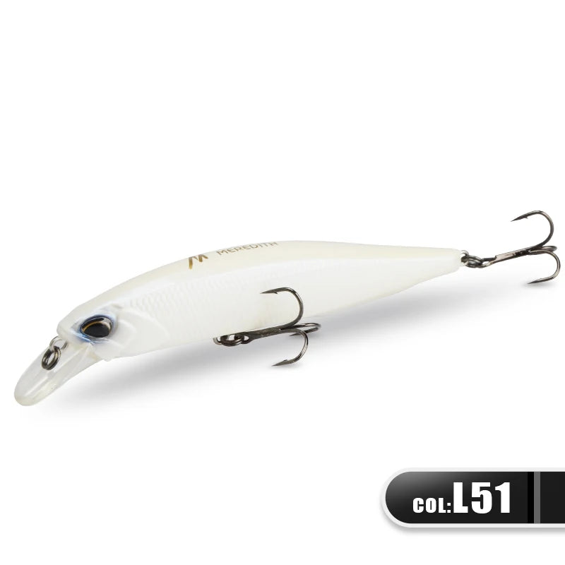 MEREDITH-JERK MINNOW Fishing Lure, isca dura, flutuante Wobbler, Profundidade Profissional Qualidade, 100F, 14g, 24 Cor, 0.8-1.0m
