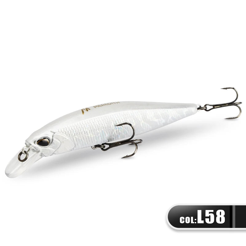 MEREDITH-JERK MINNOW Fishing Lure, isca dura, flutuante Wobbler, Profundidade Profissional Qualidade, 100F, 14g, 24 Cor, 0.8-1.0m