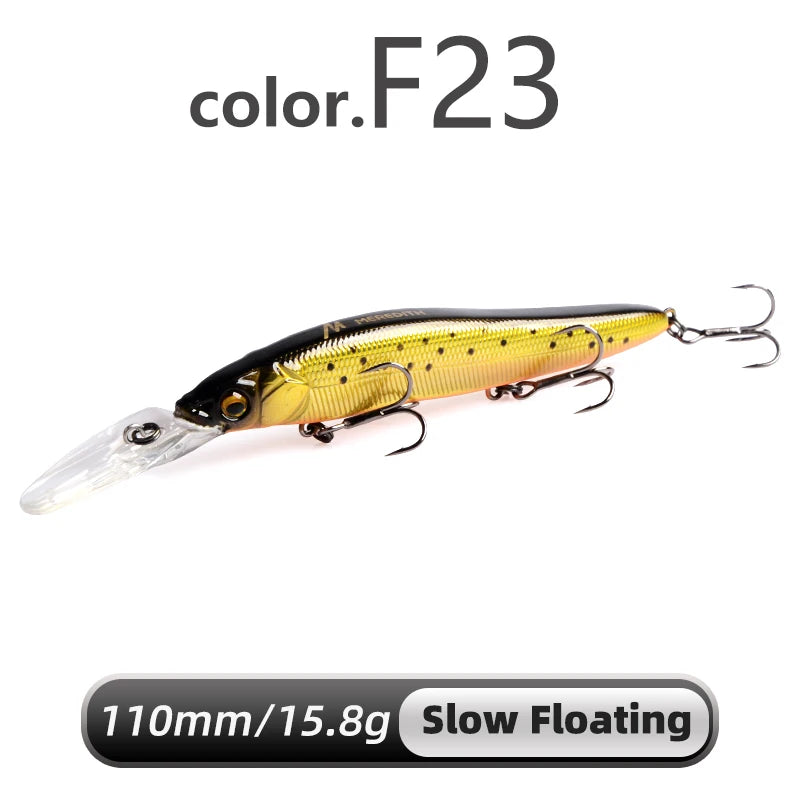 Meredith minnow wobbler iscas de pesca 110mm isca dura artificial profundidade 0-3m isca jerk baixo pique iscas afundando lento ou flutuando