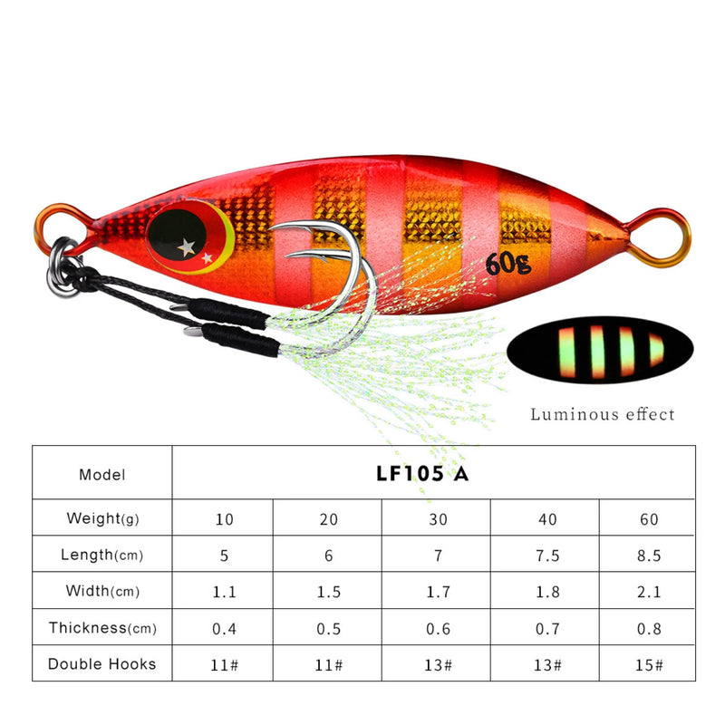 Isca artificial holográfica para pegar peixes, moldes grandes de isca para pegar peixes pesados 10g a 60g, isca artificial com glitter para águas salgadas