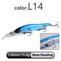 Meredith minnow wobbler iscas de pesca 110mm isca dura artificial profundidade 0-3m isca jerk baixo pique iscas afundando lento ou flutuando