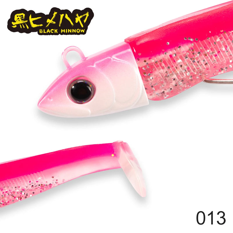 Hunthouse-isca minnow preto para pesca, isca de silicone macio com cabeça de gabarito, wobblers para lúcio e baixo, 7g/12g/25g/40g/60g/90g/120g