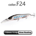Meredith minnow wobbler iscas de pesca 110mm isca dura artificial profundidade 0-3m isca jerk baixo pique iscas afundando lento ou flutuando