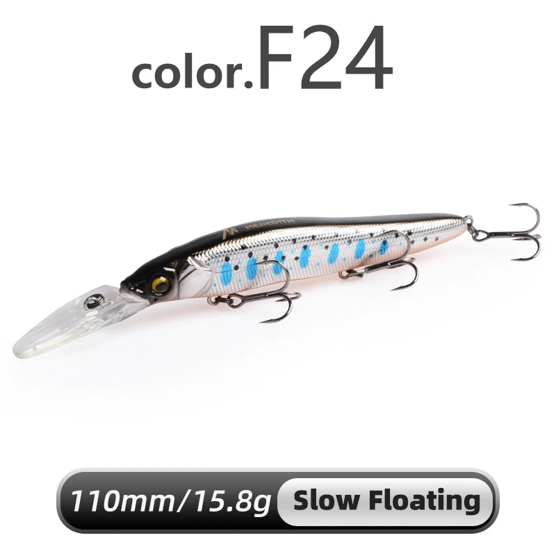 Meredith minnow wobbler iscas de pesca 110mm isca dura artificial profundidade 0-3m isca jerk baixo pique iscas afundando lento ou flutuando