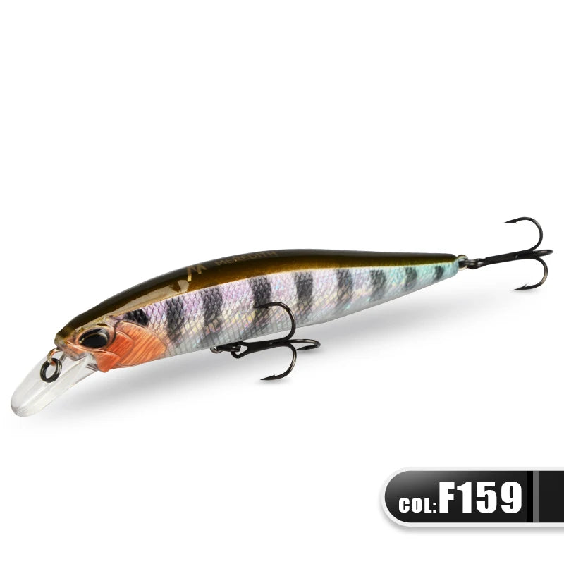 MEREDITH-JERK MINNOW Fishing Lure, isca dura, flutuante Wobbler, Profundidade Profissional Qualidade, 100F, 14g, 24 Cor, 0.8-1.0m
