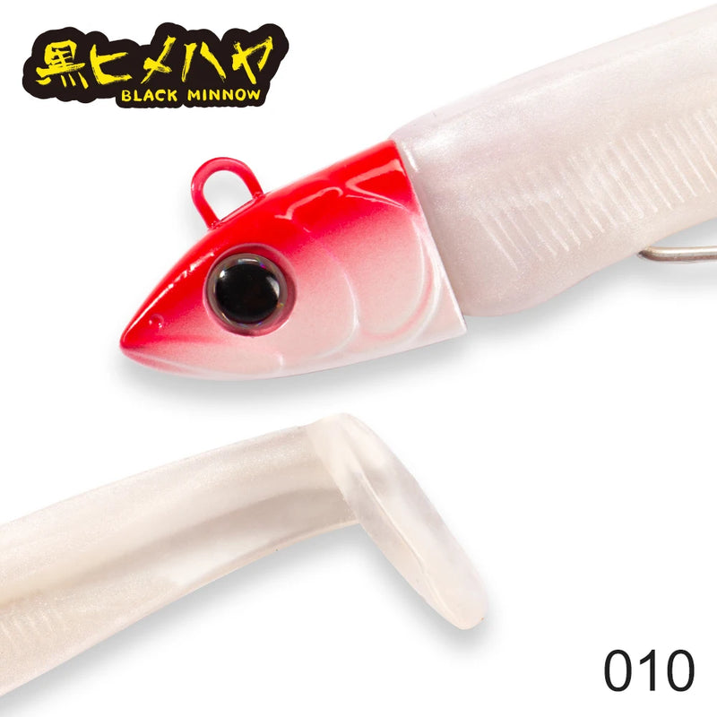 Hunthouse-isca minnow preto para pesca, isca de silicone macio com cabeça de gabarito, wobblers para lúcio e baixo, 7g/12g/25g/40g/60g/90g/120g