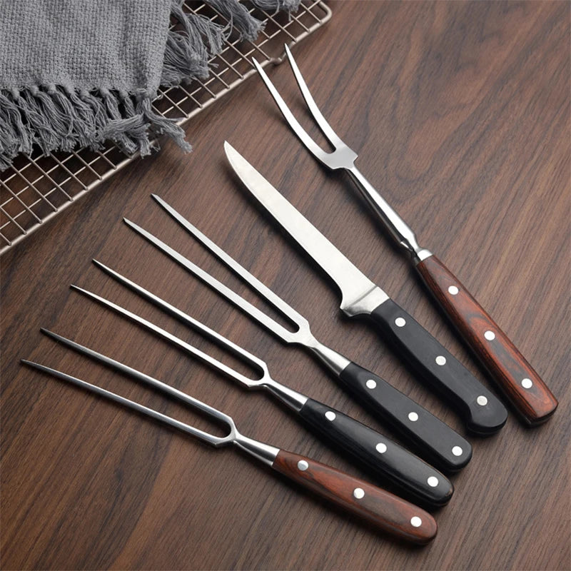 Garfo de churrasco carne grill ferramentas acessórios para churrasco aço inoxidável portátil ao ar livre churrasco acampamento cozinhar churrasqueira grill grill