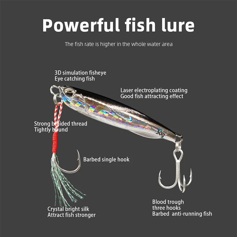 Colher japonesa do gabarito do metal do molde, Fundição Shore, Jigging Fish, Isca de pesca do robalo, Equipamento artificial da isca, 10g, 15g, 20g, 30g, 40g, 50g, 2021