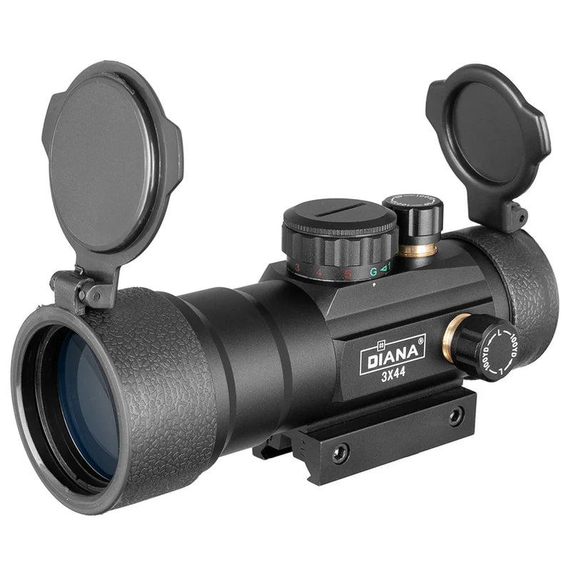DIANA-Rifle Sight Scope for Hunting, Óptica Tática, Riflescope Fit, 1x40, 3x44 Ponto Verde e Vermelho, 1x40, 3x42, 11mm, 20mm