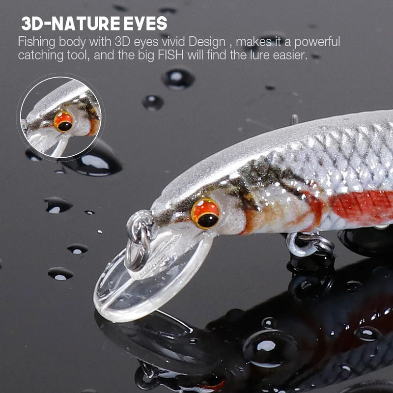 Vtavta 5cm/7cm/9cm preto minnow wobbler pique biônico carpa isca de pesca artificial para pesca crankbait flutuante minnow isca