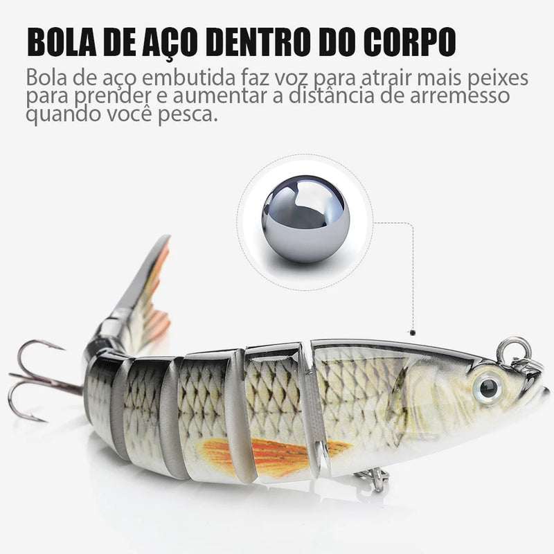 VTAVTA 10/14cm afundando wobblers iscas de pesca articuladas crankbait swimbait 8 segmento duro isca artificial para pesca enfrentar isca