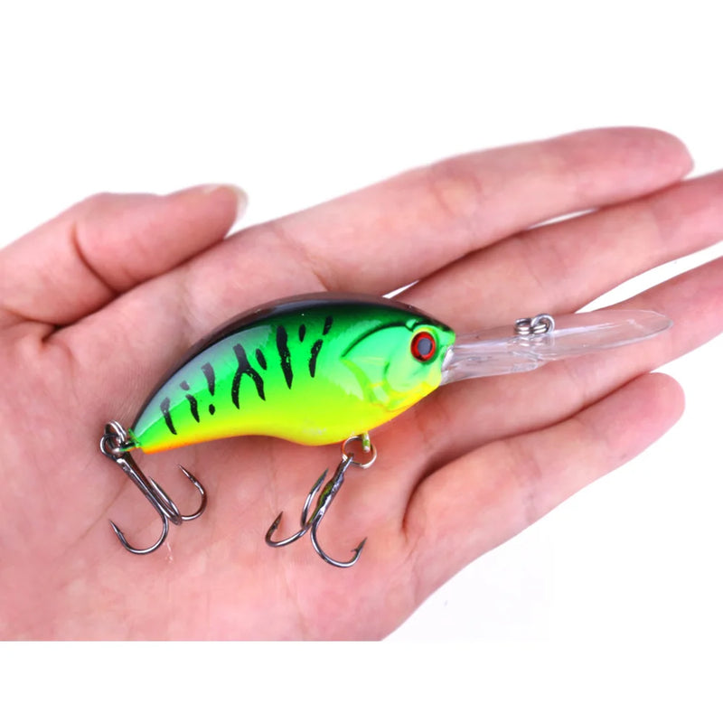 Hengjia 13g 9cm iscas de pesca rock manivela isca crankbait minnow baixo ganchos agudos nadar isca dura iscas wobbler longa língua grande