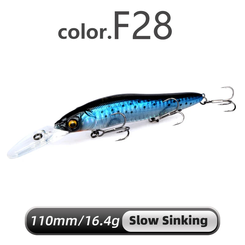 Meredith minnow wobbler iscas de pesca 110mm isca dura artificial profundidade 0-3m isca jerk baixo pique iscas afundando lento ou flutuando