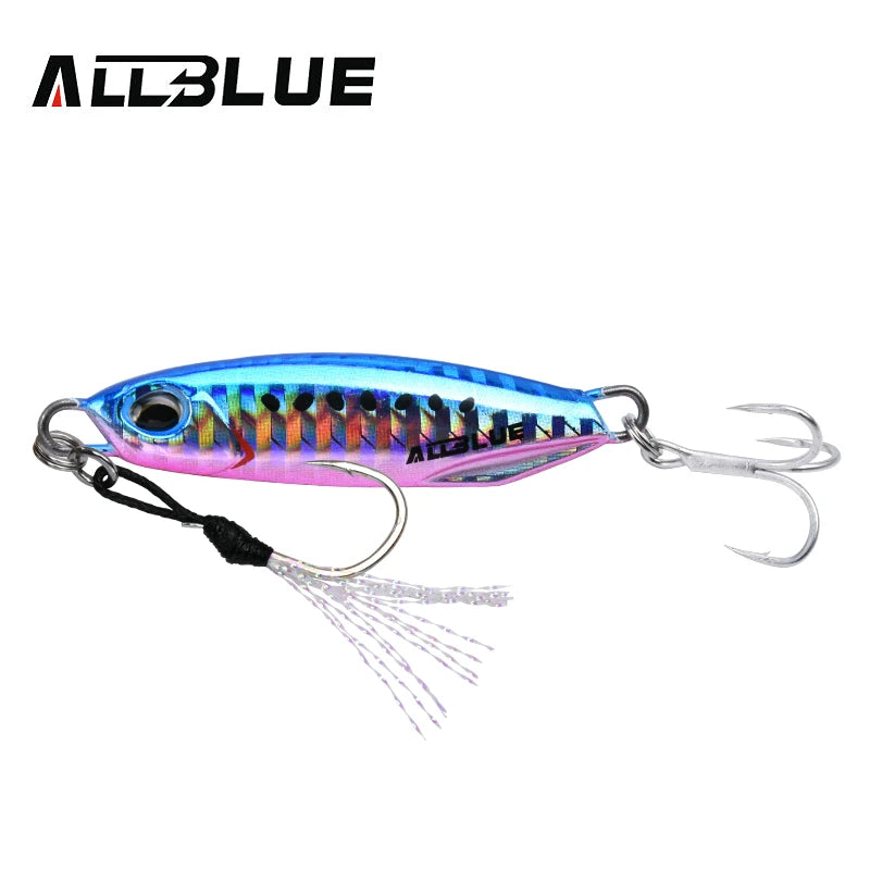 Allblue-metal pesca isca drager, isca artificial para a pesca do robalo, colher gabarito, 15/30g, novo