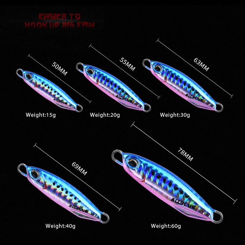 Allblue-metal pesca isca drager, isca artificial para a pesca do robalo, colher gabarito, 15/30g, novo