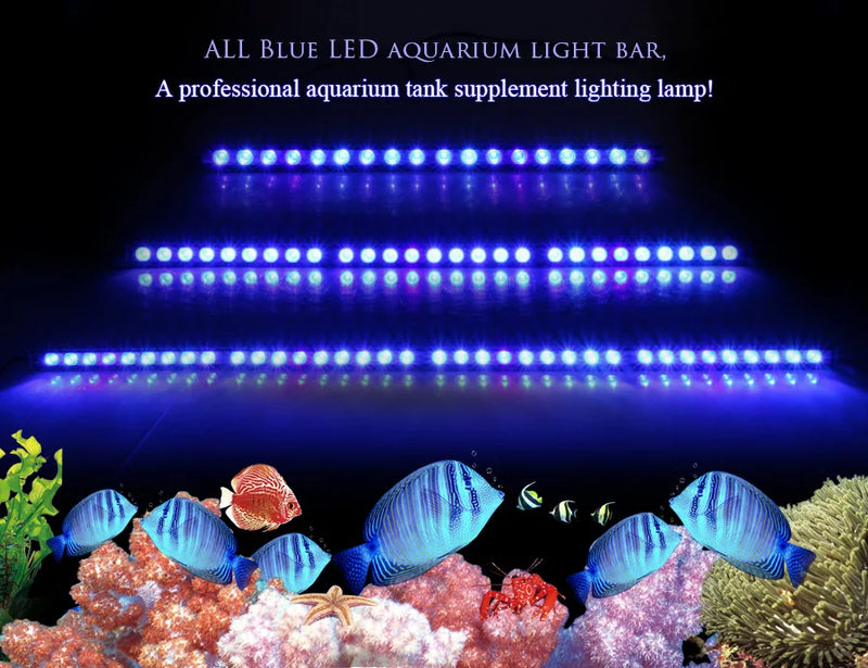 Populargrow 54w/81w/108w conduziu a luz do aquário com apenas 470nm espectro azul luz de tira bela sua lâmpada do tanque de peixes do recife coral