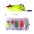 5 pçs pesca pique isca de pesca artificial 15.5g 55mm isca de pato iscas macias wobblers sapo isca caixa kit