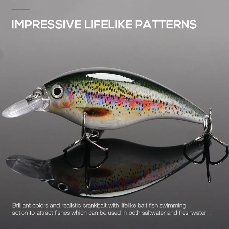 Trehoook 6cm 10g preto minnow truta iscas de pesca duro flutuante wobbler crankbait jerkbait artificial baixo truta isca de pesca
