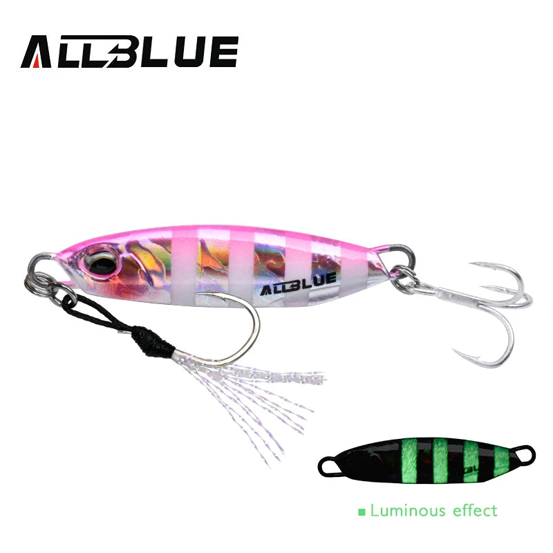 Allblue-metal pesca isca drager, isca artificial para a pesca do robalo, colher gabarito, 15/30g, novo