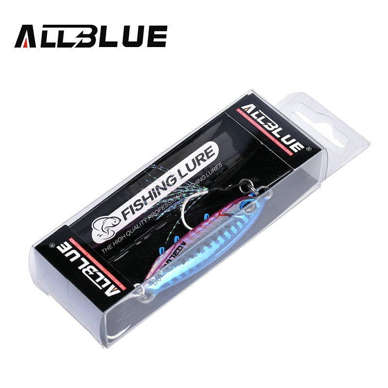 Allblue-metal pesca isca drager, isca artificial para a pesca do robalo, colher gabarito, 15/30g, novo