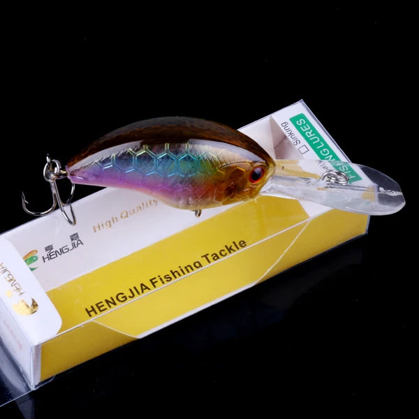 Hengjia 13g 9cm iscas de pesca rock manivela isca crankbait minnow baixo ganchos agudos nadar isca dura iscas wobbler longa língua grande