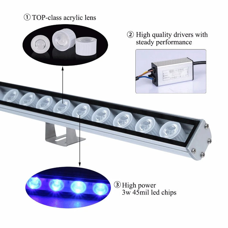 Populargrow 54w/81w/108w conduziu a luz do aquário com apenas 470nm espectro azul luz de tira bela sua lâmpada do tanque de peixes do recife coral
