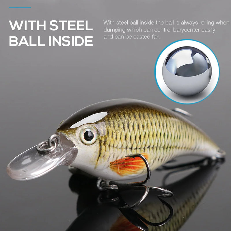 Trehoook 6cm 10g preto minnow truta iscas de pesca duro flutuante wobbler crankbait jerkbait artificial baixo truta isca de pesca