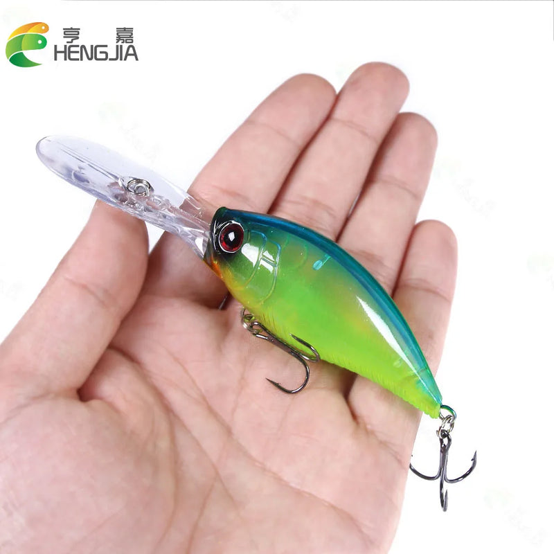 Hengjia 12.5cm 20.5g crankbait leurre isca de pesca pique carpa pesca artificial duro isca wobbler crankbait equipamento de pesca