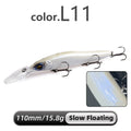Meredith minnow wobbler iscas de pesca 110mm isca dura artificial profundidade 0-3m isca jerk baixo pique iscas afundando lento ou flutuando