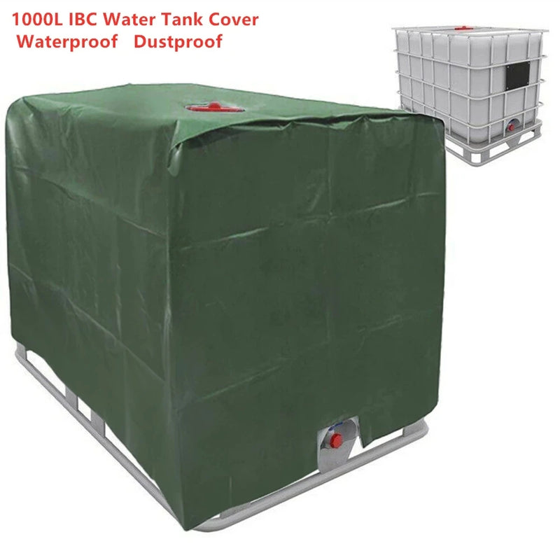 Capa tote ibc verde, recipiente de 1000 litros, folha de alumínio, à prova d'água, poeira, proteção uv, tampa do tanque de água