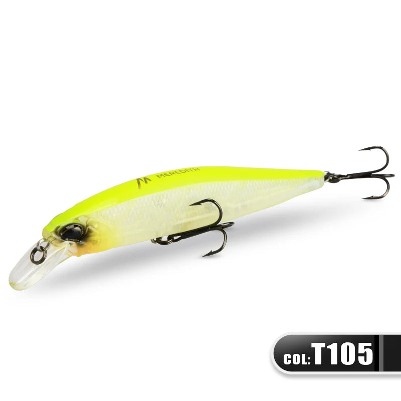 MEREDITH-JERK MINNOW Fishing Lure, isca dura, flutuante Wobbler, Profundidade Profissional Qualidade, 100F, 14g, 24 Cor, 0.8-1.0m