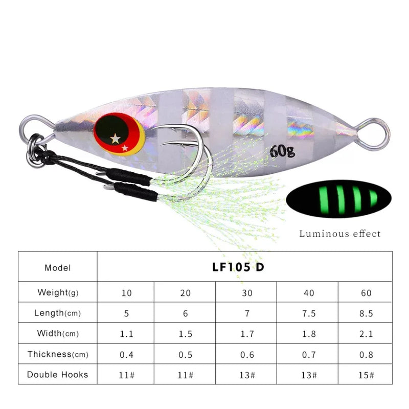 Isca artificial holográfica para pegar peixes, moldes grandes de isca para pegar peixes pesados 10g a 60g, isca artificial com glitter para águas salgadas