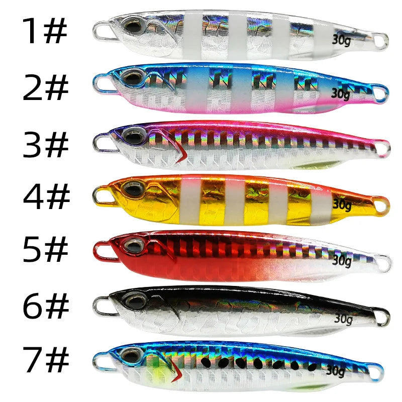 Colher japonesa do gabarito do metal do molde, Fundição Shore, Jigging Fish, Isca de pesca do robalo, Equipamento artificial da isca, 10g, 15g, 20g, 30g, 40g, 50g, 2021