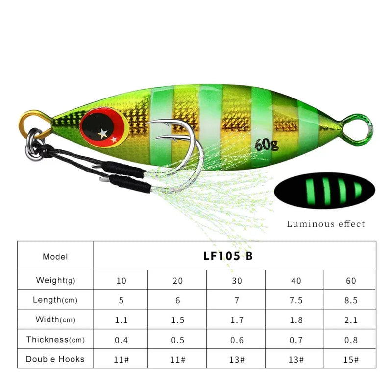 Isca artificial holográfica para pegar peixes, moldes grandes de isca para pegar peixes pesados 10g a 60g, isca artificial com glitter para águas salgadas