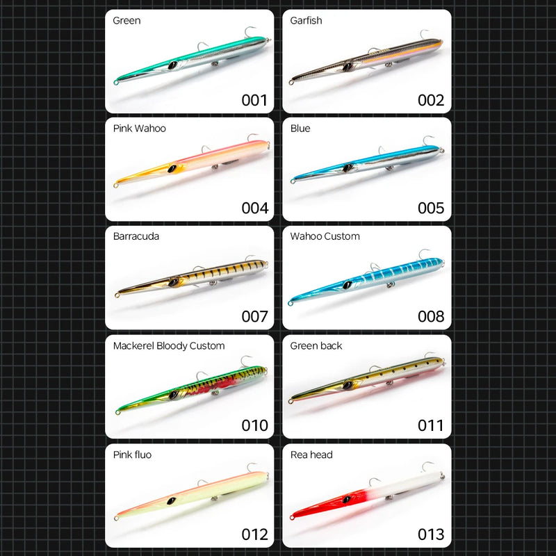 Hunthouse-isca de pesca com peixinho de couro, lápis de fundição longa, isca artificial de 205/180/160mm, peixes de carpas de profundidade