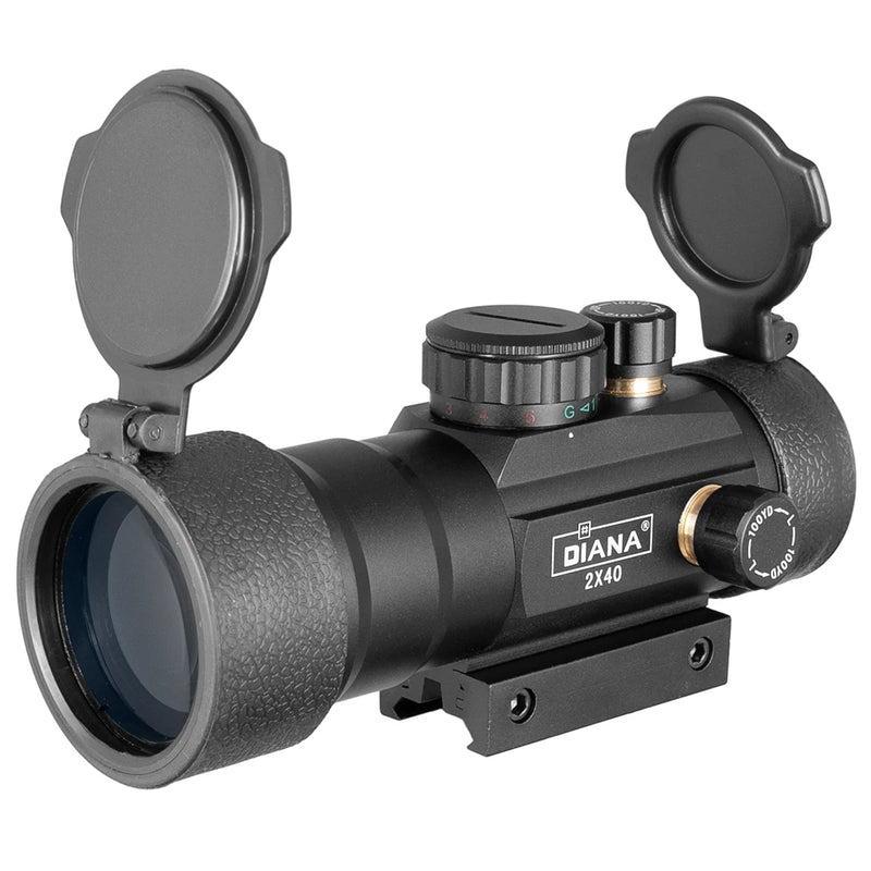 DIANA-Rifle Sight Scope for Hunting, Óptica Tática, Riflescope Fit, 1x40, 3x44 Ponto Verde e Vermelho, 1x40, 3x42, 11mm, 20mm