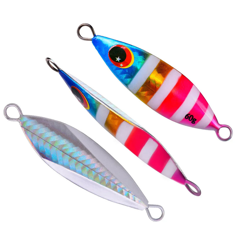Isca artificial holográfica para pegar peixes, moldes grandes de isca para pegar peixes pesados 10g a 60g, isca artificial com glitter para águas salgadas