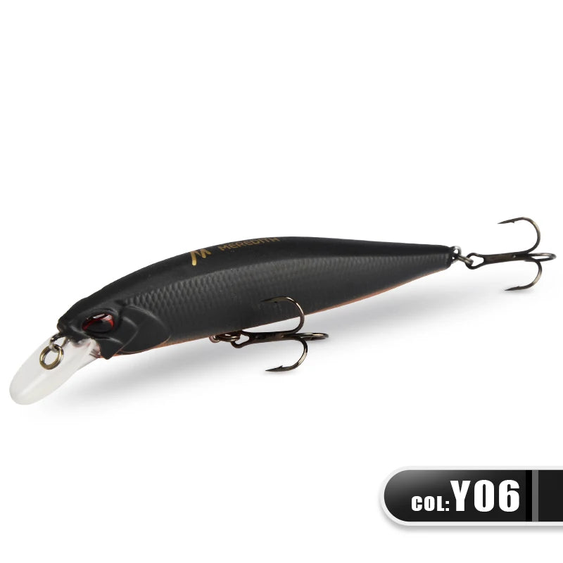 MEREDITH-JERK MINNOW Fishing Lure, isca dura, flutuante Wobbler, Profundidade Profissional Qualidade, 100F, 14g, 24 Cor, 0.8-1.0m