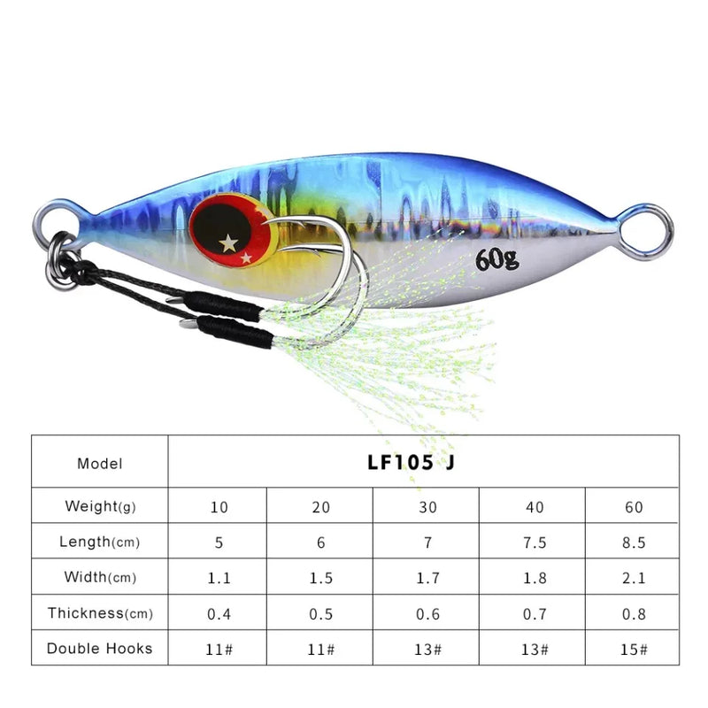 Isca artificial holográfica para pegar peixes, moldes grandes de isca para pegar peixes pesados 10g a 60g, isca artificial com glitter para águas salgadas