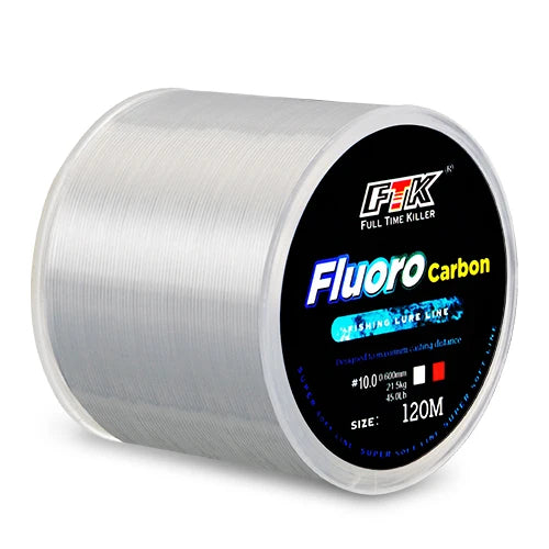 Fluorocarbon Coating Fishing Line, Carbon Fiber Leader Line, Sinking Wire, Japão, 0,20mm-0,60mm, 7,15lb-45lb, 120m