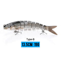 VTAVTA 10/14cm afundando wobblers iscas de pesca articuladas crankbait swimbait 8 segmento duro isca artificial para pesca enfrentar isca
