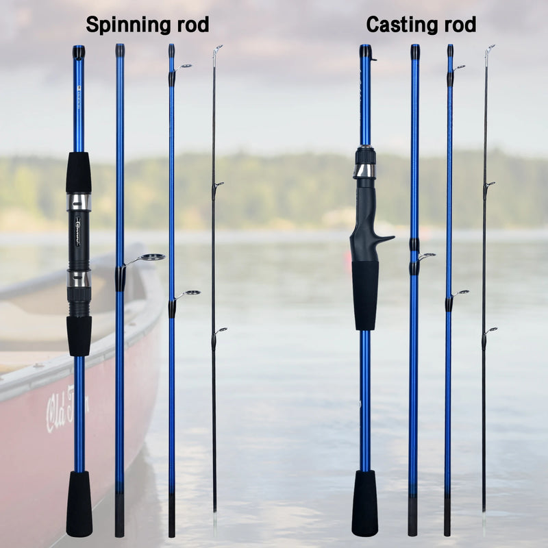 BIUTIFU Baitcasting Spinning Mini Vara de Pesca 4/5 Seção 1.8/2.1mTravel Peso de Fundição de Carbono 5-20g Rápido Ultraleve Isca Pólo